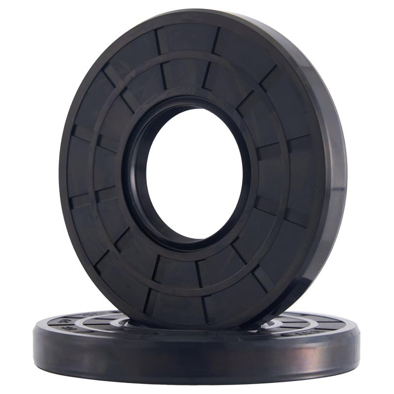 Xike Oil Shaft Seal, Lip Seals, TC 30x55x8mm Nitrile Rubber Cover Double Lip with Spring, Oil Seals for Bearing Shafts,Rotating Shafts,etc., Black Pack of 2 - Image 1